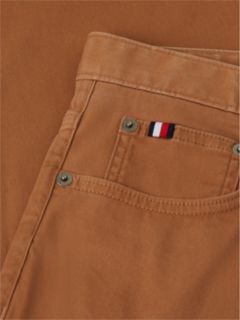 Denton Slim Straight Leg Five-Pocket Trousers — Brown 6
