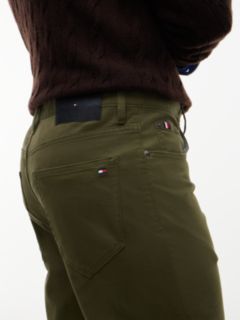Denton Slim Straight Leg Five-Pocket Trousers — Green 3