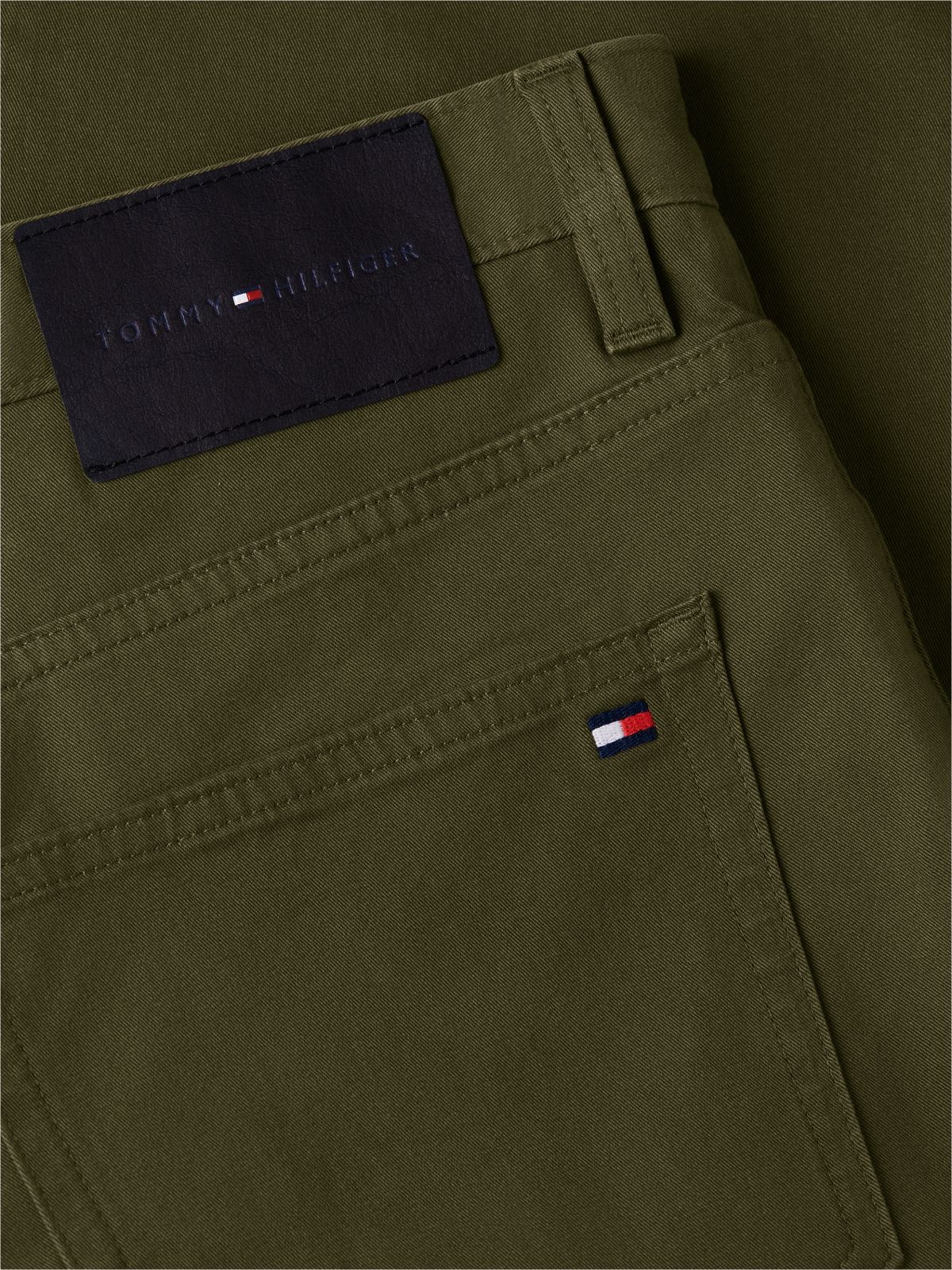 Denton Slim Straight Leg Five-Pocket Trousers — Green