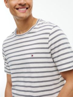 Flag Embroidery Stripe Jersey T-Shirt — Blue 3