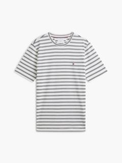 Flag Embroidery Stripe Jersey T-Shirt — Blue 5