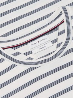 Flag Embroidery Stripe Jersey T-Shirt — Blue 6