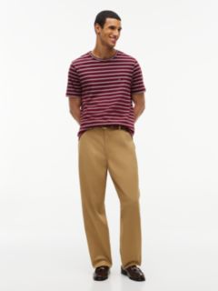 Flag Embroidery Stripe Jersey T-Shirt — Red 2