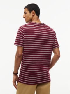 Flag Embroidery Stripe Jersey T-Shirt — Red 4