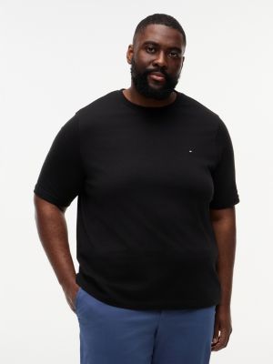black plus flag embroidery crew neck t-shirt for men tommy hilfiger