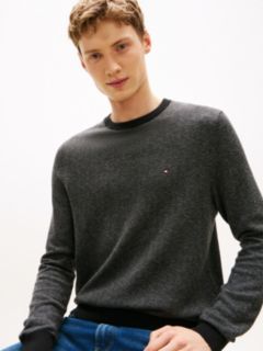 Herringbone Knit Jumper With Cashmere — Grey 2