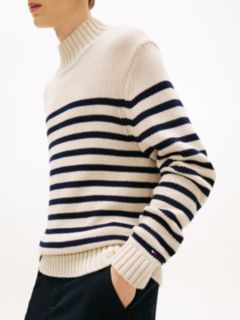 Heritage Breton Stripe Relaxed Mock Neck Jumper — Multi 2