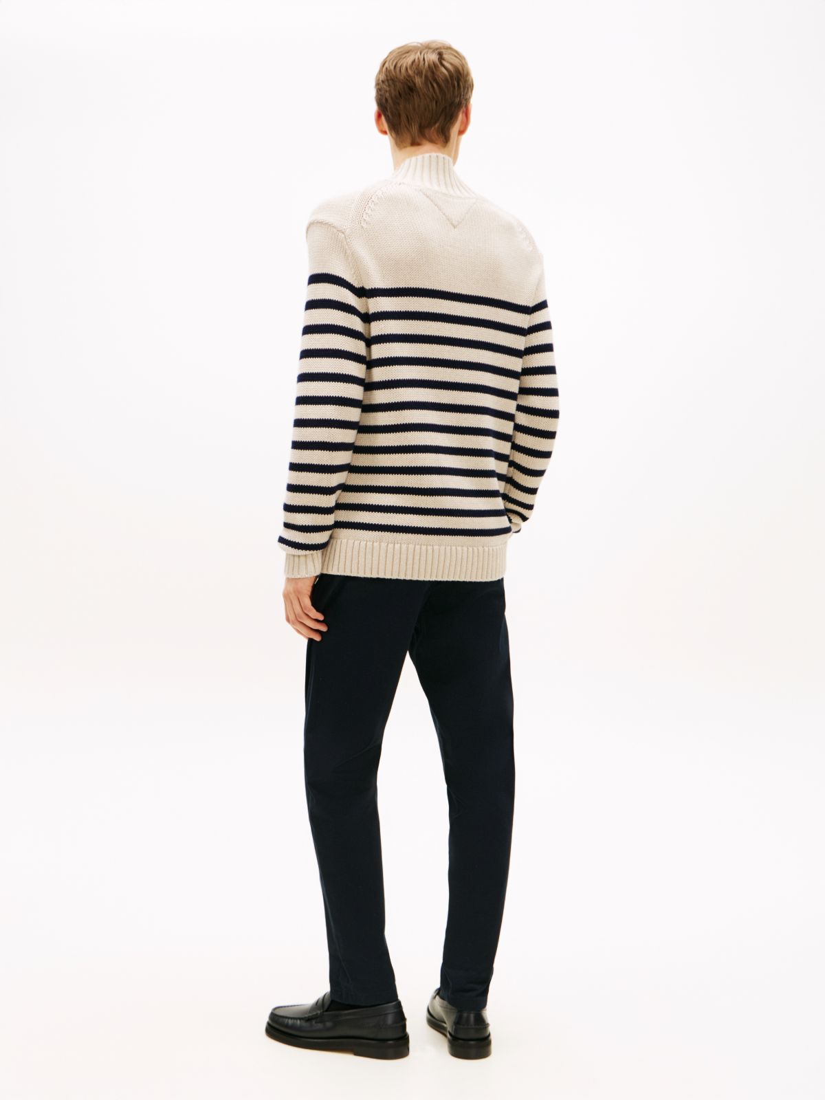 Heritage Breton Stripe Relaxed Mock Neck Jumper — Multi