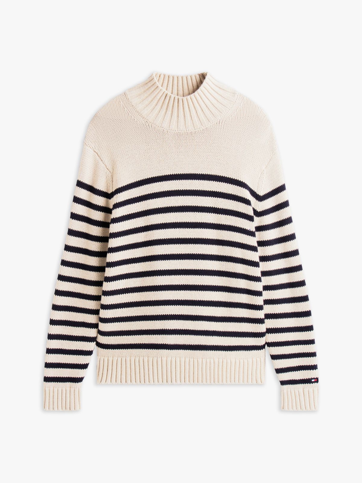 Heritage Breton Stripe Relaxed Mock Neck Jumper — Multi