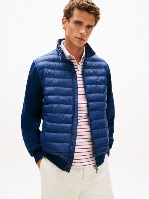 blue strukturmix-jacke mit reißverschluss für herren - tommy hilfiger
