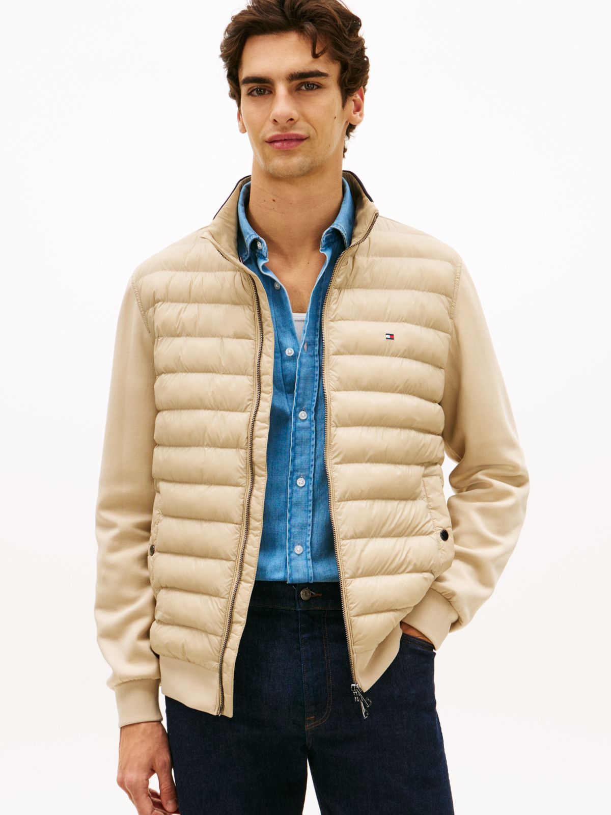 Intechno Knit Zip-Thru Sweatshirt — Khaki