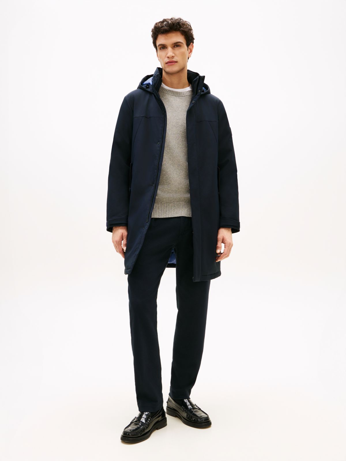 Tech Water Repellent Thermal Padded Parka — Blue