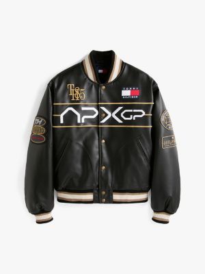 zwart the apxgp collection boxy varsity jack voor heren - tommy hilfiger