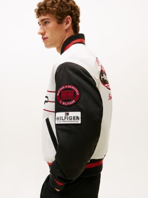multi the apxgp collection satin boxy varsity jacket for men tommy hilfiger