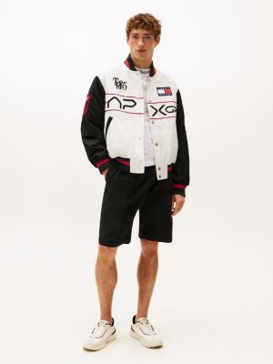 multi the apxgp collection satin boxy varsity jacket for men tommy hilfiger