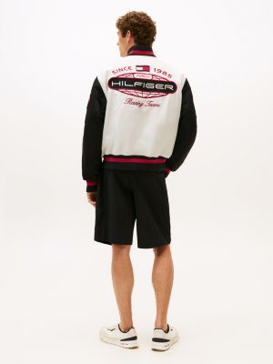 multi the apxgp collection satin boxy varsity jacket for men tommy hilfiger
