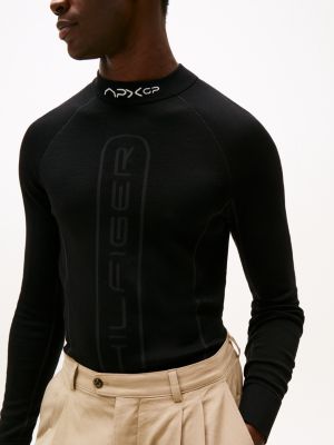 black the apxgp collection wollpullover mit mock neck für herren - tommy hilfiger