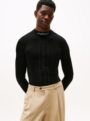 black the apxgp collection wollpullover mit mock neck für herren - tommy hilfiger