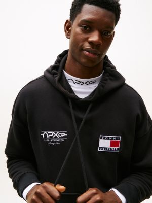 black the apxgp collection relaxed fit hoodie für herren - tommy hilfiger