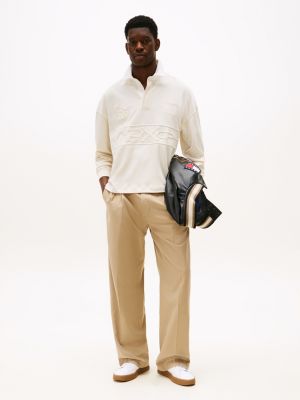 weiß the apxgp collection besticktes relaxed fit rugby-shirt für herren - tommy hilfiger