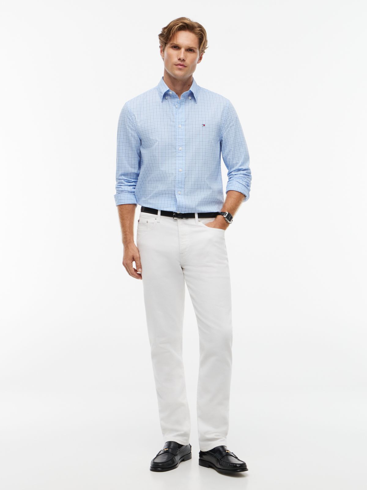 TH Flex Regular Fit Poplin Shirt — Blue