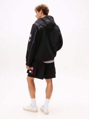 giacca a vento tommy x u.s. sail gp team relaxed fit nero da uomini tommy hilfiger