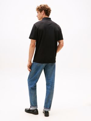 polo tommy x u.s. sail gp team relaxed fit in piqué nero da uomini tommy hilfiger