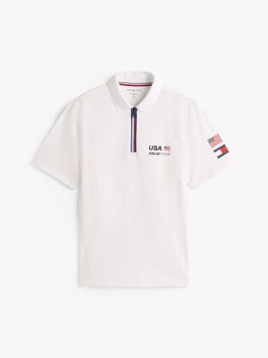 white tommy x u.s. sail gp team pique relaxed fit polo shirt for men tommy hilfiger