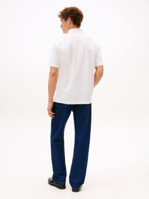 white tommy x u.s. sail gp team pique relaxed fit polo shirt for men tommy hilfiger