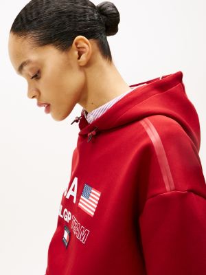 rot tommy x u.s. sail gp team interlock-strick-hoodie für herren - tommy hilfiger