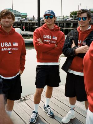 rot tommy x u.s. sail gp team interlock-strick-hoodie für herren - tommy hilfiger