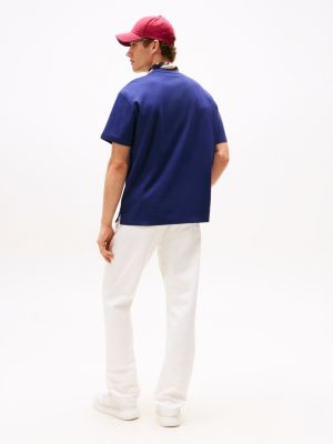 blau tommy x u.s. sail gp team relaxed fit t-shirt mit logo für herren - tommy hilfiger