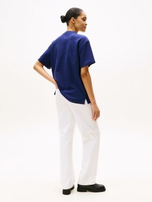 blau tommy x u.s. sail gp team relaxed fit t-shirt mit logo für herren - tommy hilfiger