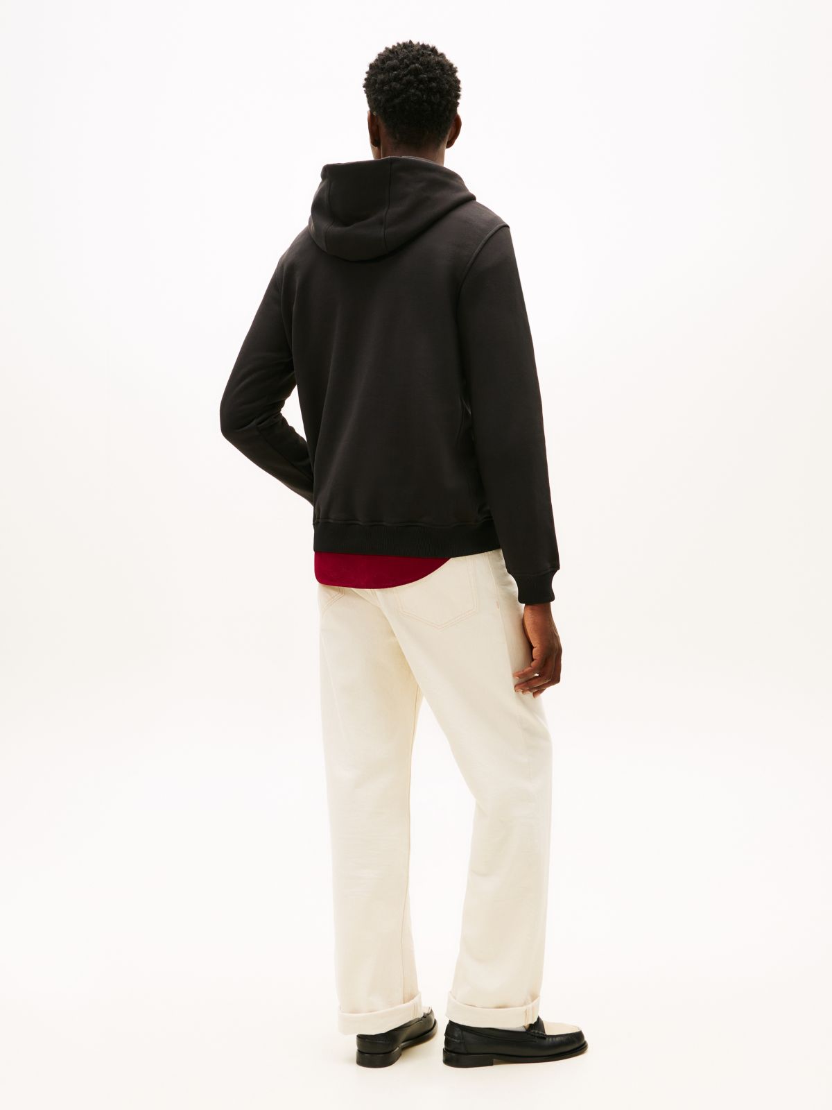Graphic Terry Drawstring Hoody — Black