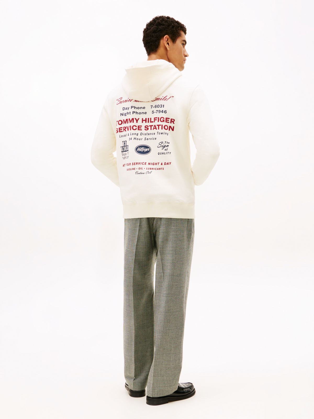 Back Graphic Drawstring Hoody — Yellow
