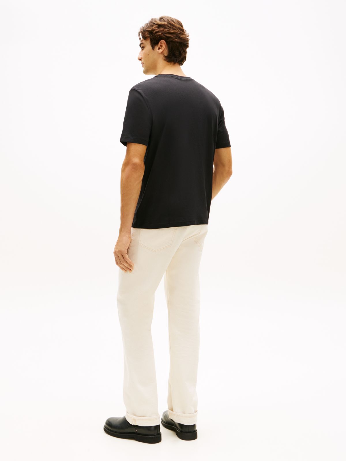 Logo Graphic Jersey Crew Neck T-Shirt — Black