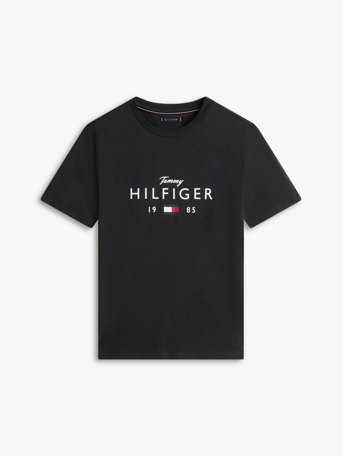 Logo Graphic Jersey Crew Neck T-Shirt — Black