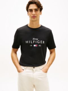 Logo Graphic Jersey Crew Neck T-Shirt — Black 1