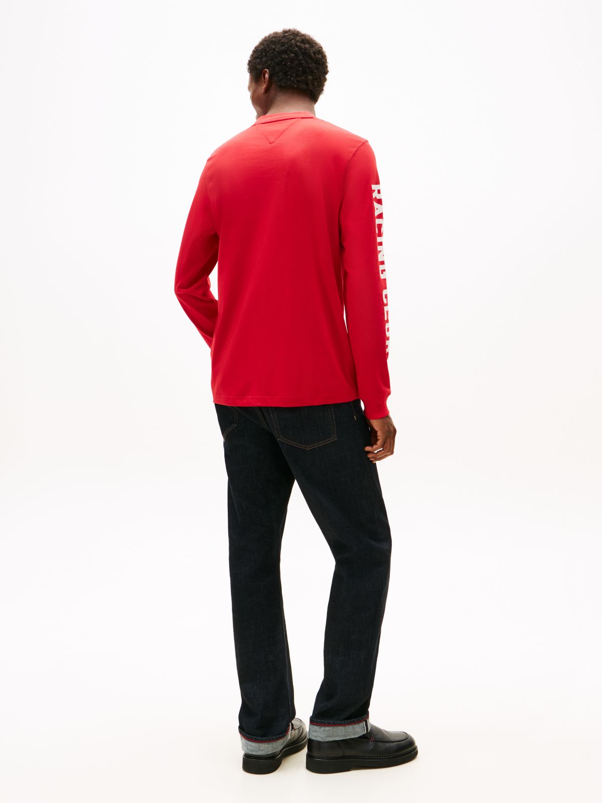 Graphic Jersey Long Sleeve T-Shirt — Red