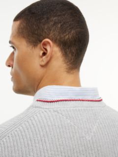 Tipped Cuff Crew Neck Jumper — Grey 3