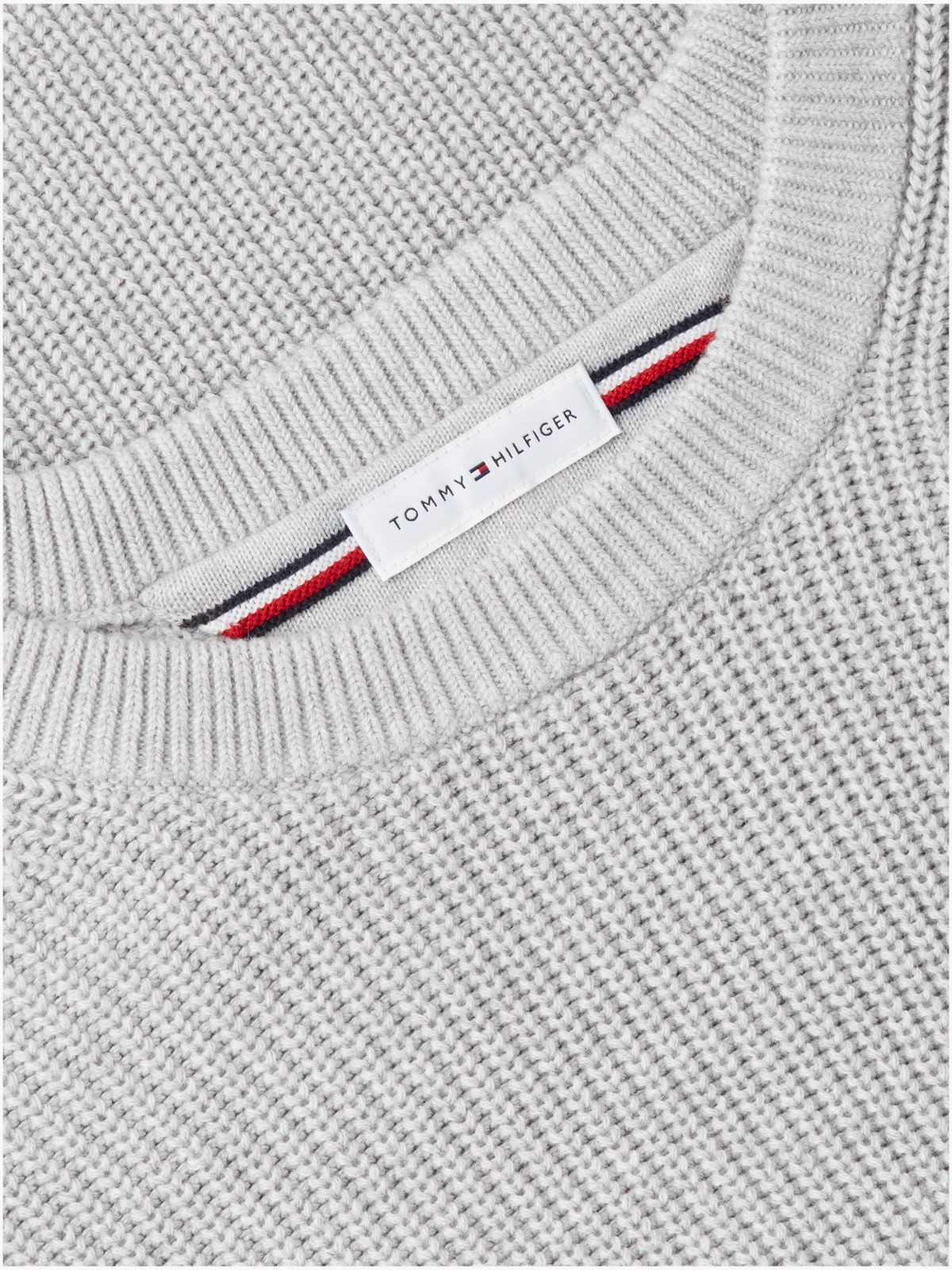 Tipped Cuff Crew Neck Jumper — Grey
