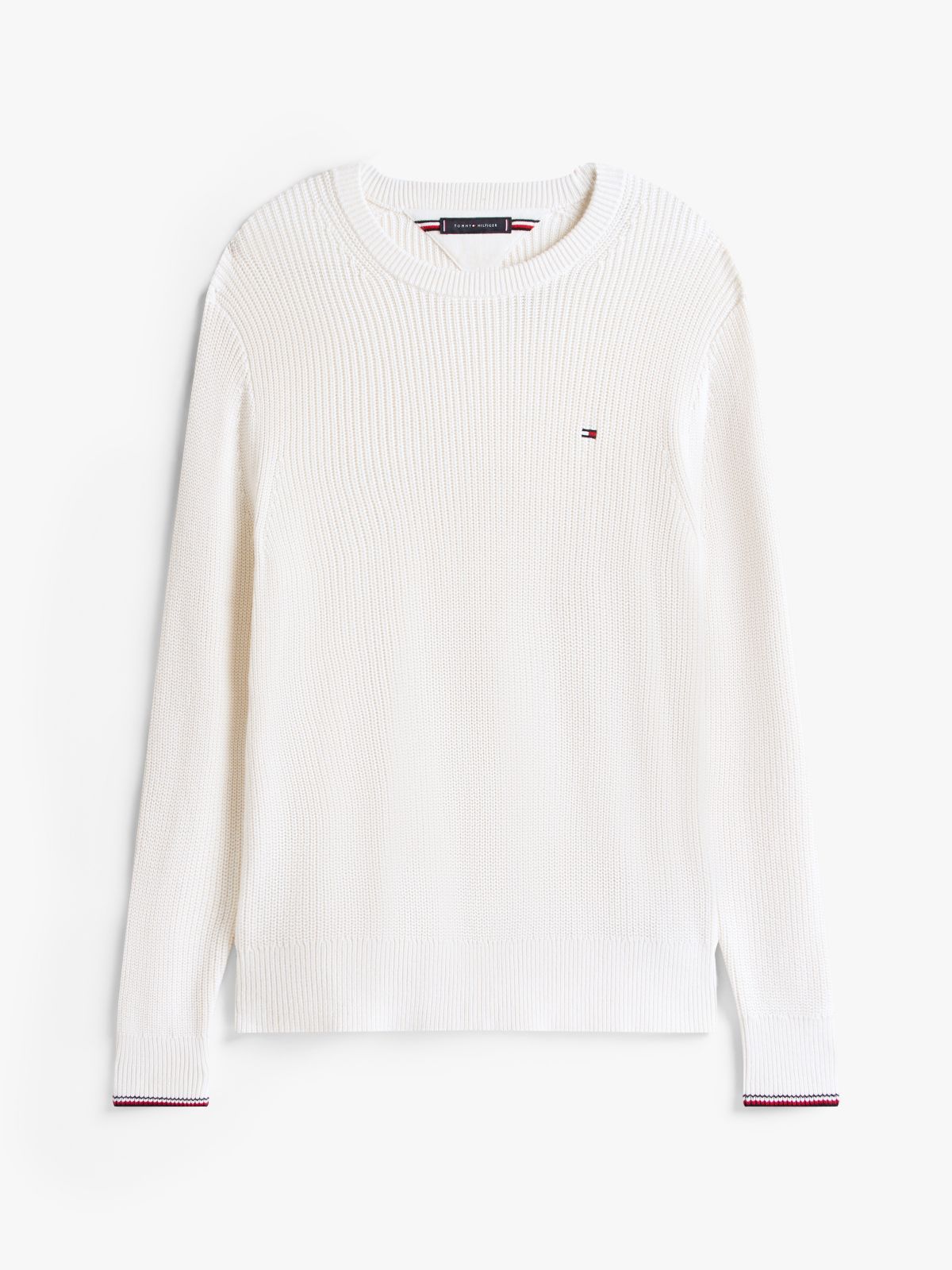 Tipped Cuff Crew Neck Jumper — Yellow