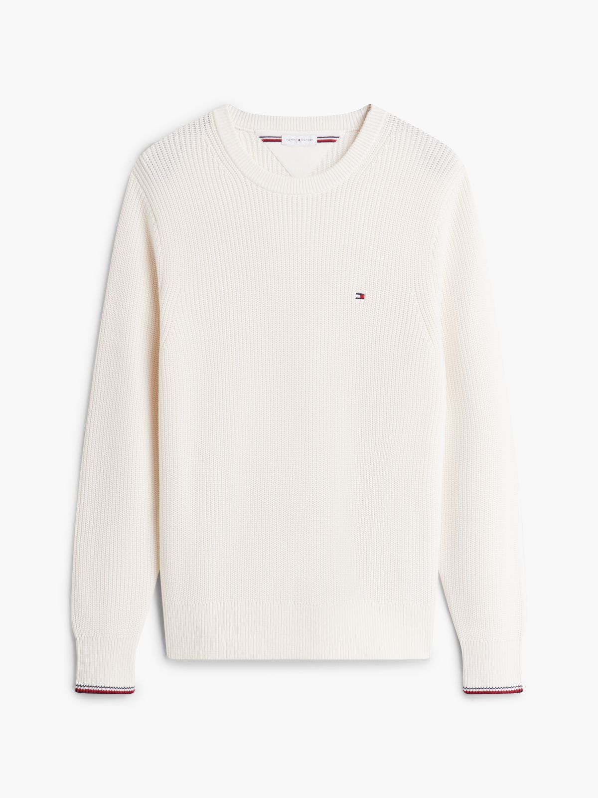 Tipped Cuff Crew Neck Jumper — Yellow