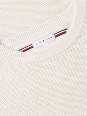 yellow tipped cuff crew neck jumper for men tommy hilfiger