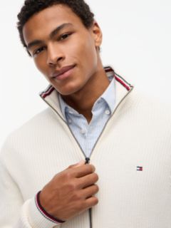 Tipped Cuff Ribbed Zip-Thru Jumper — Yellow 3
