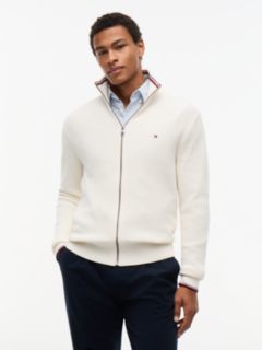 Tipped Cuff Ribbed Zip-Thru Jumper — Yellow 1