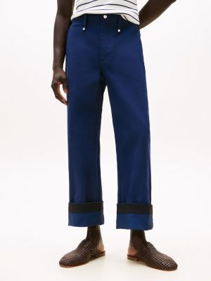 blue the runway collection oversized cropped chinos for men tommy hilfiger