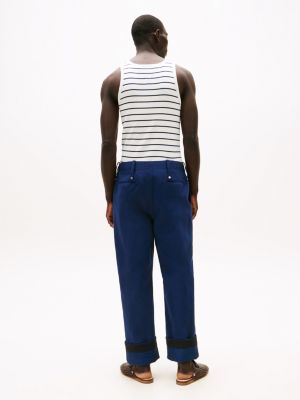 blue the runway collection oversized cropped chinos for men tommy hilfiger