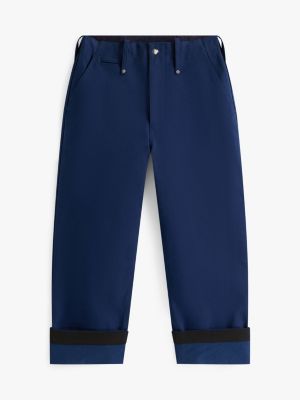 blue the runway collection oversized cropped chinos for men tommy hilfiger