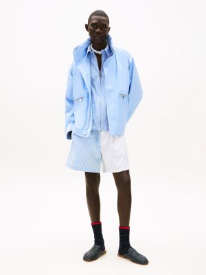 blue the runway collection ripstop oversized windbreaker for men tommy hilfiger